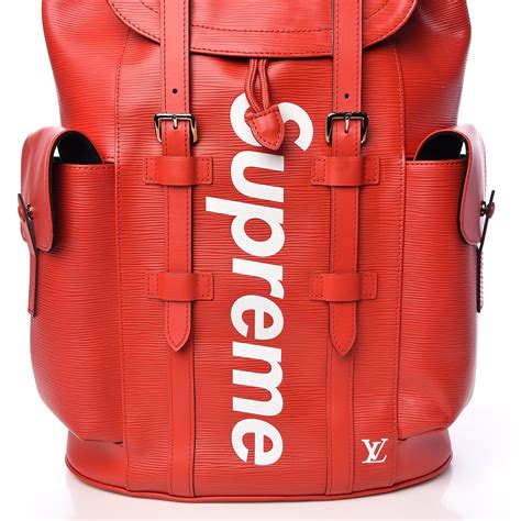 zaino supreme lv rosso|Zaino Christopher PM x Supreme 2017 .